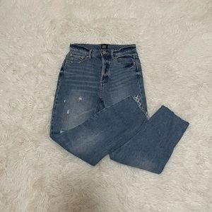 Slim Straight Distressed Jean Cropped